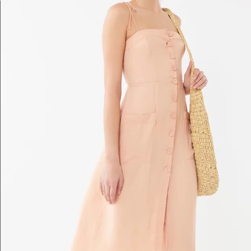 Urban Outfitters Gold Dust Tie Shoulder Midi Dress
